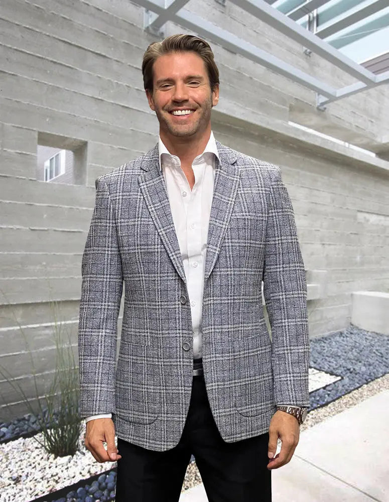 Statement Tropez Gray Super 180's Italian Wool/Cashmere Blazer
