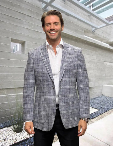 Statement Tropez Gray Super 180's Italian Wool/Cashmere Blazer