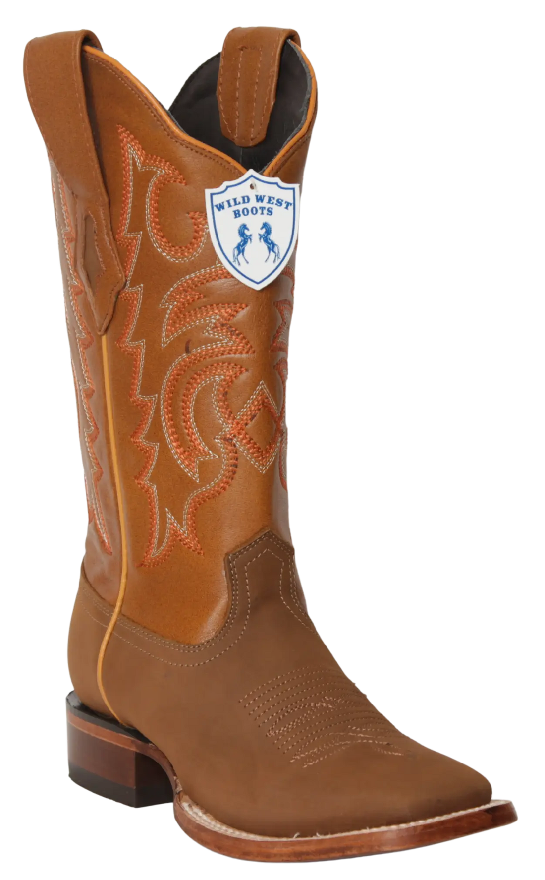 Wild West 23226350 Women's Shedron Genuine Leather Wide Square Toe Cowgirl Boots