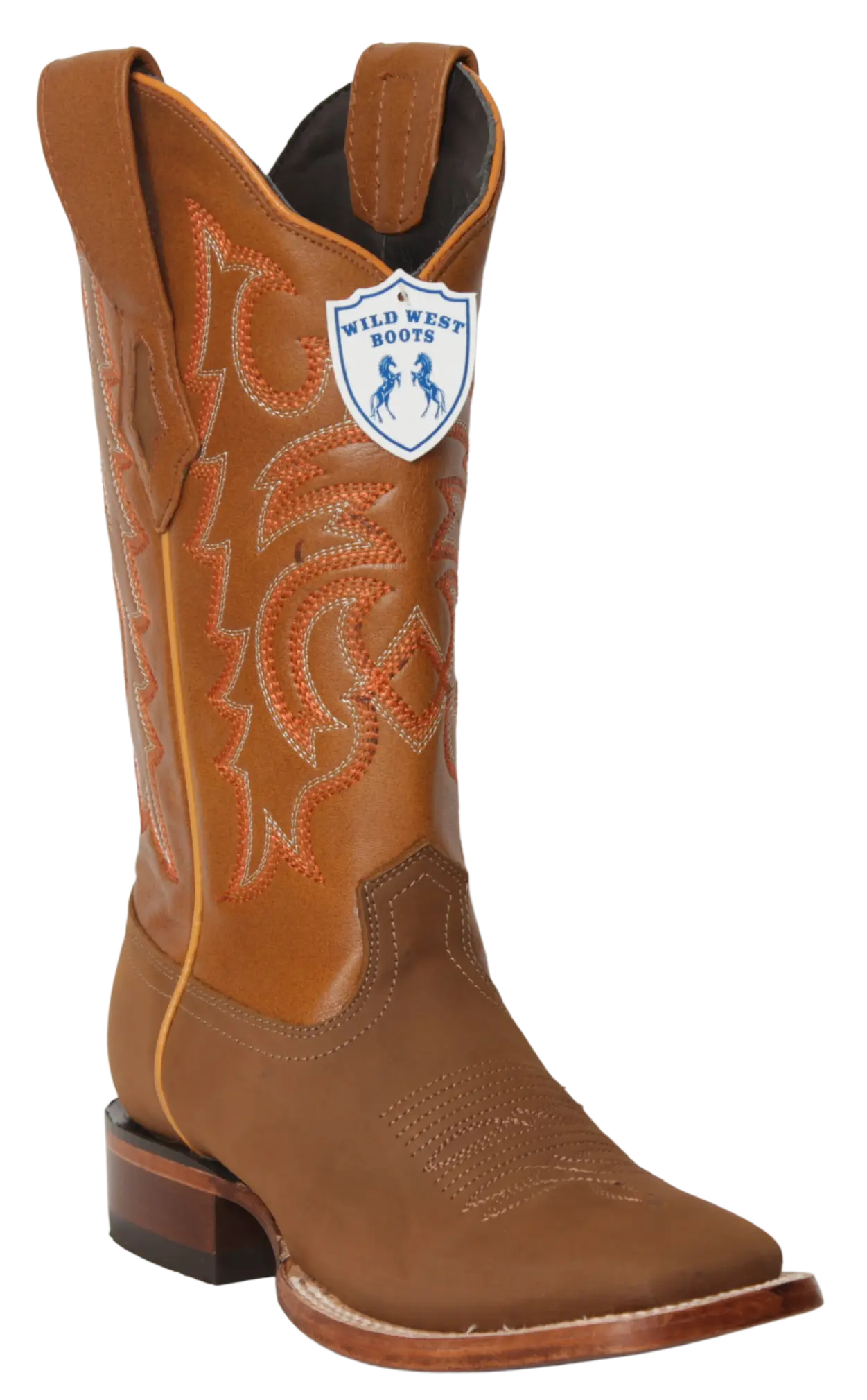 Wild West 23226350 Women's Shedron Genuine Leather Wide Square Toe Cowgirl Boots