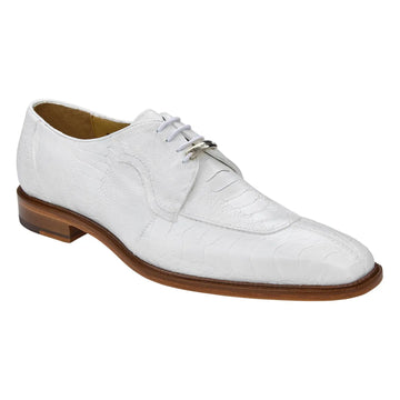Belvedere Siena 1463 White Genuine Ostrich Oxfords