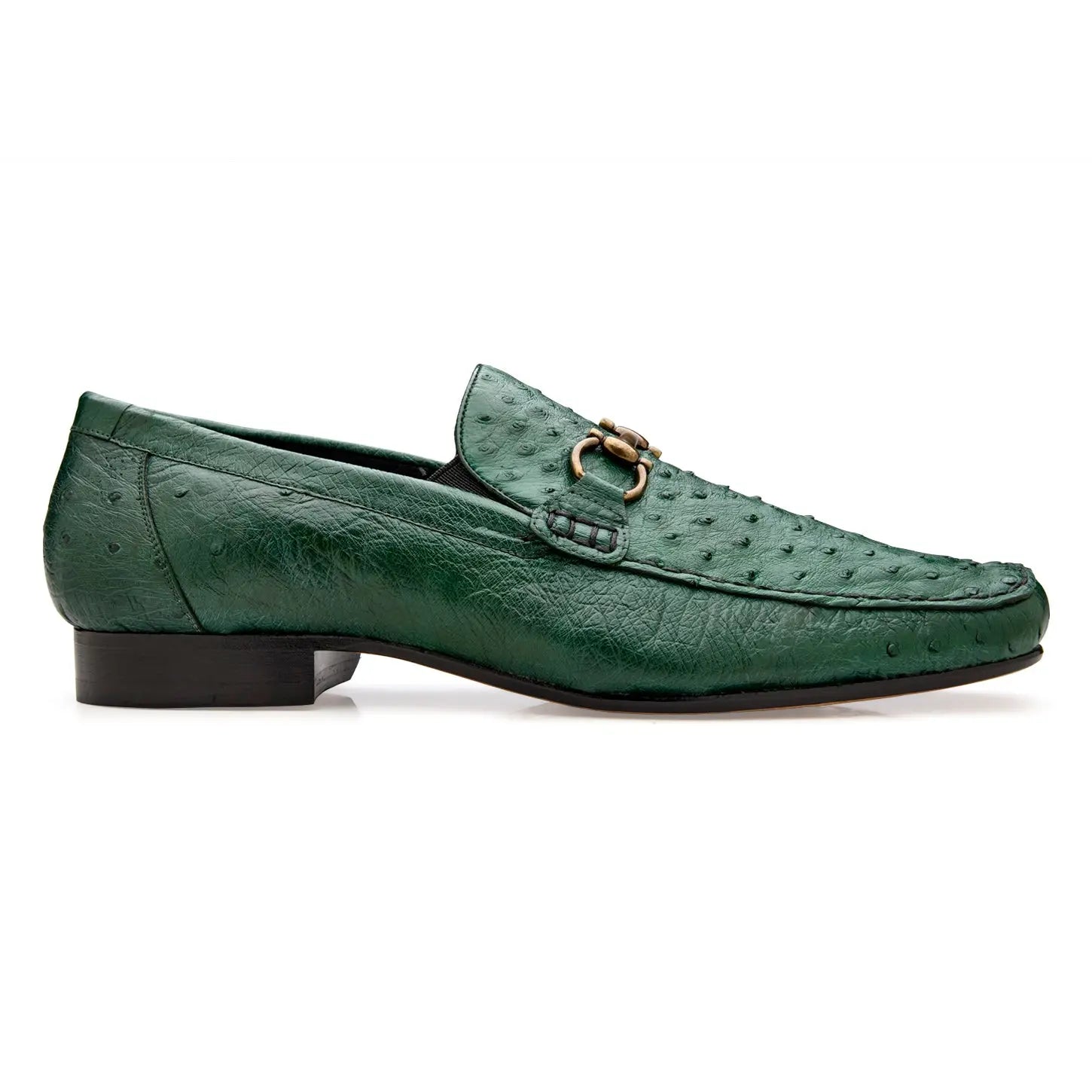 Belvedere Bartolo 1026OB Forest Green Genuine Ostrich Loafers