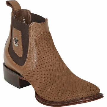 Los Altos 82BV6361 Men's Topo Genuine Nobuck Perforated Wide Square Toe Ankle Boots