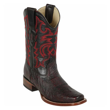 Los Altos 8129718 Men's Black Cherry Genuine Smooth Ostrich Rodeo Boots