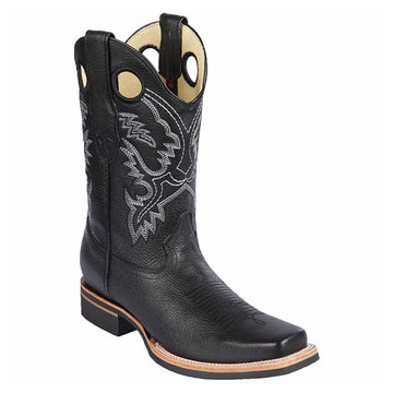 Los Altos 8122705 Men's Black Genuine Grisly Rodeo Boots