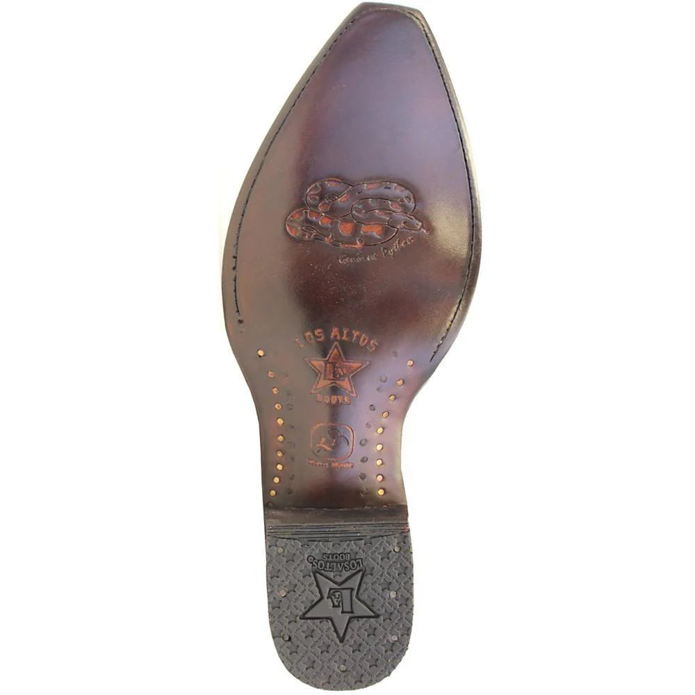 Los Altos 945788 Men's Rustic Cognac Genuine Python Snip Toe Cowboy Boots