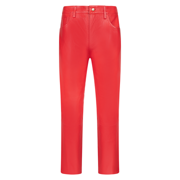 Jakewood 123 Red Genuine Lambskin Leather Pants