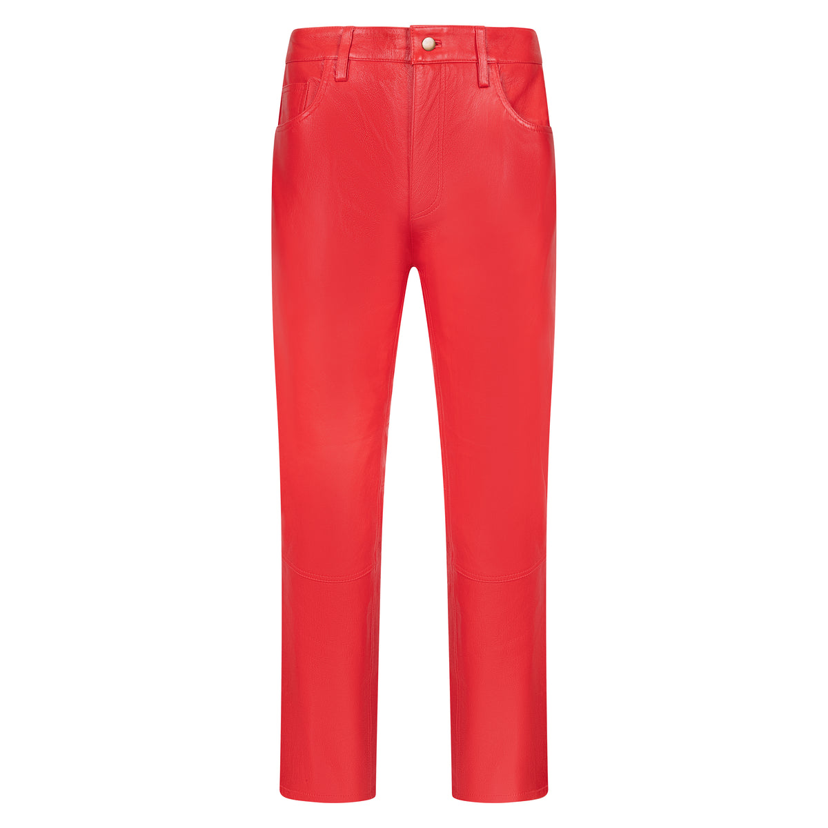 Jakewood 123 Red Genuine Lambskin Leather Shirt/Pants Set