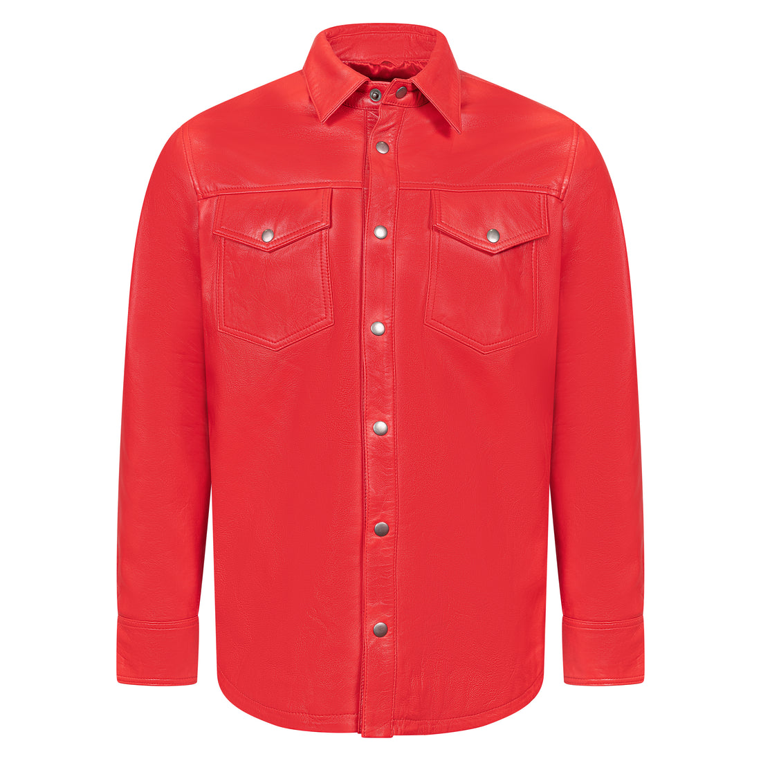 Jakewood 2502 Red Genuine Lambskin Leather Shirt