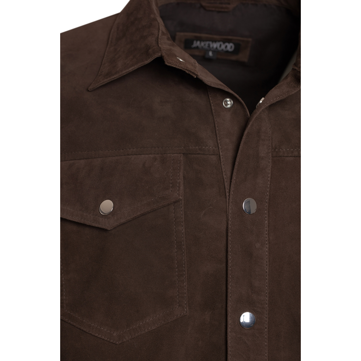 Jakewood 2512 Brown Genuine Suede Leather Shirt