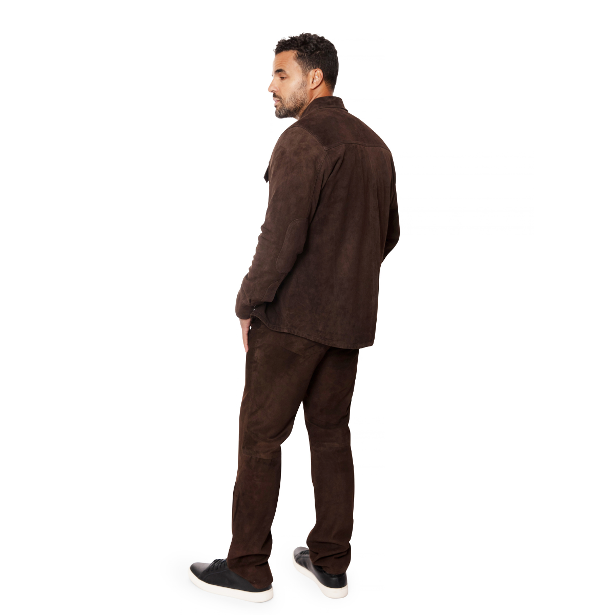Jakewood 2512 Brown Genuine Suede Leather Shirt