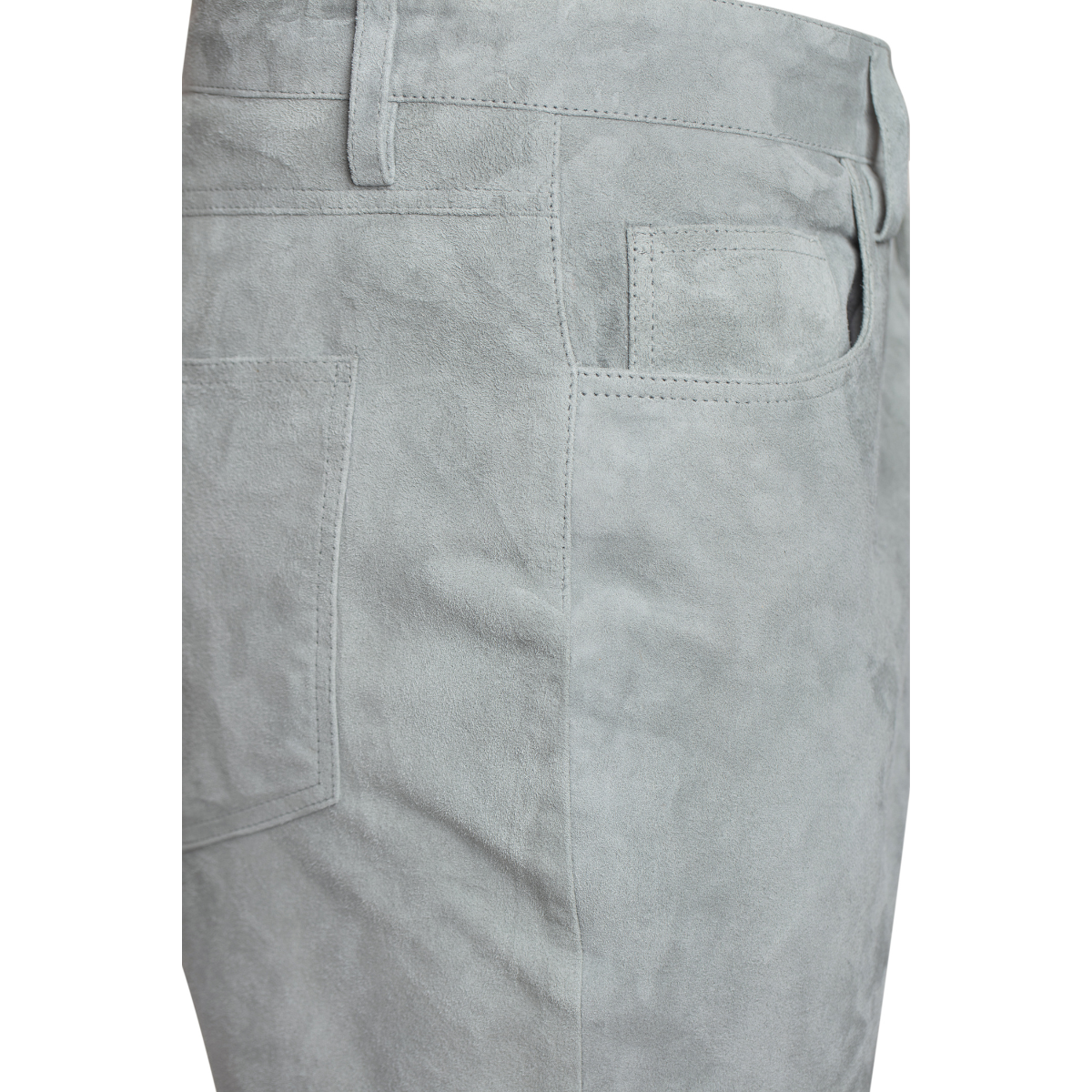 Jakewood 122 Gray Genuine Suede Leather Pants