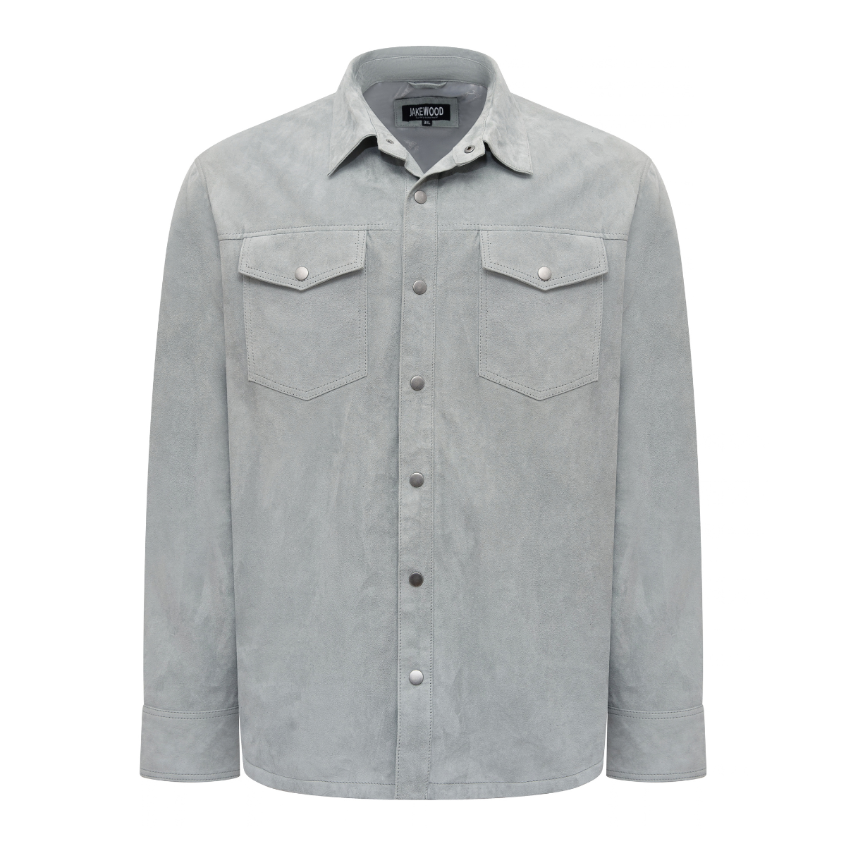 Jakewood 2512 Gray Genuine Suede Leather Shirt
