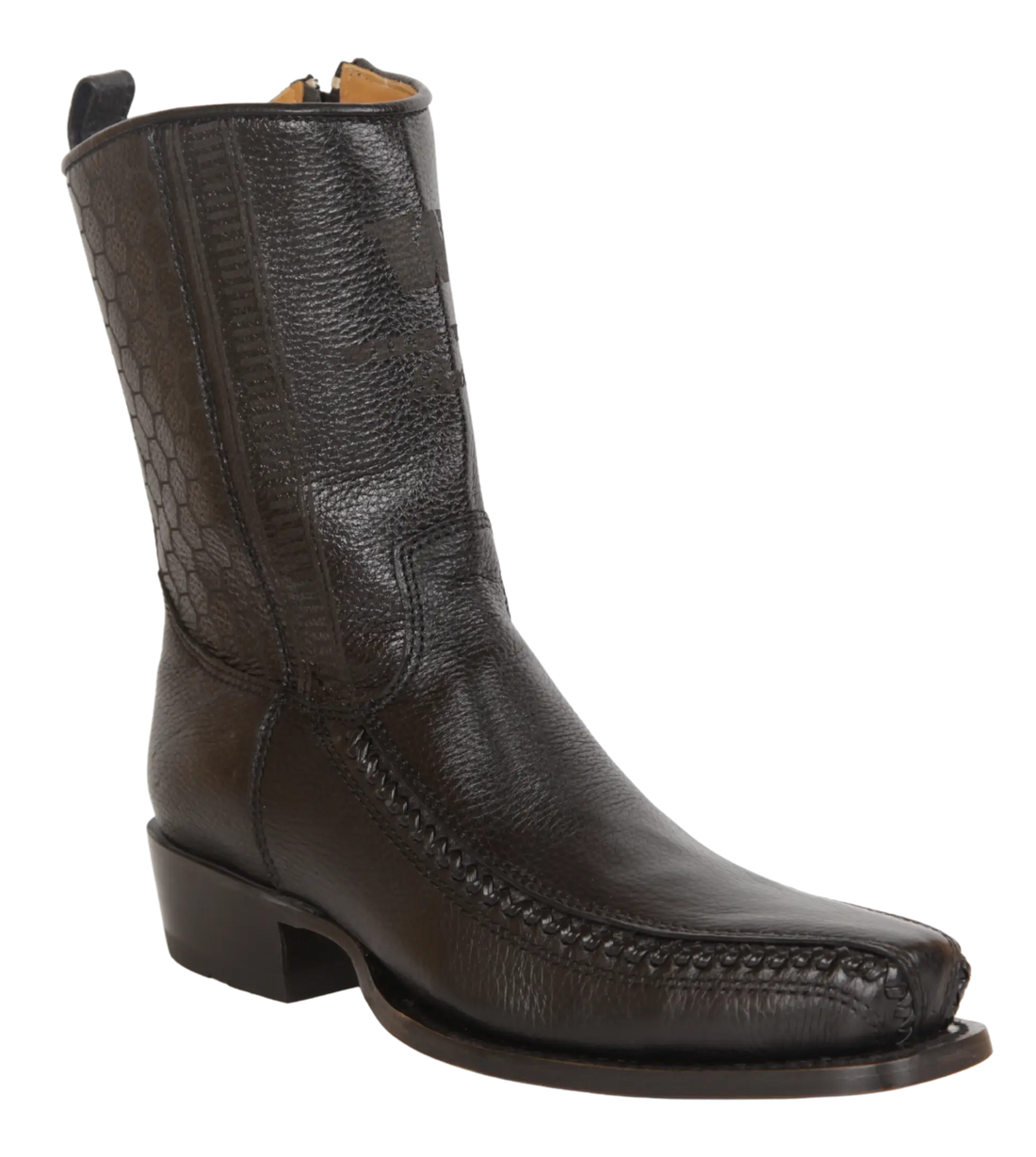 Wild West 257BFH8305 Women's Black Genuine Leather Low Shaft 7X Toe Boots