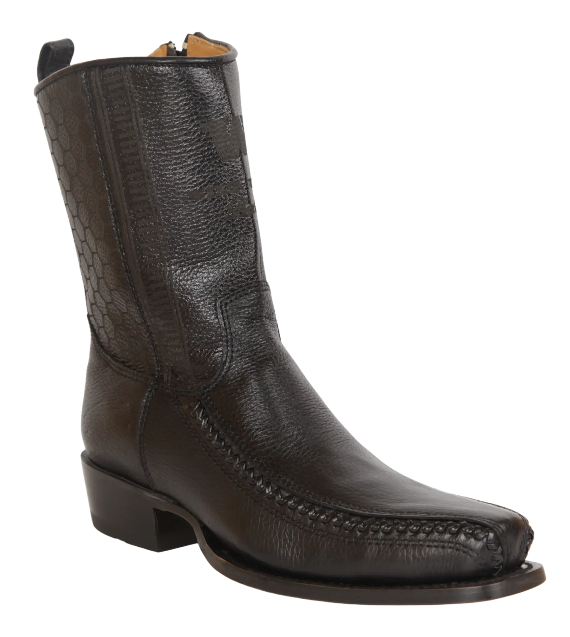 Wild West 257BFH8305 Women's Black Genuine Leather Low Shaft 7X Toe Boots