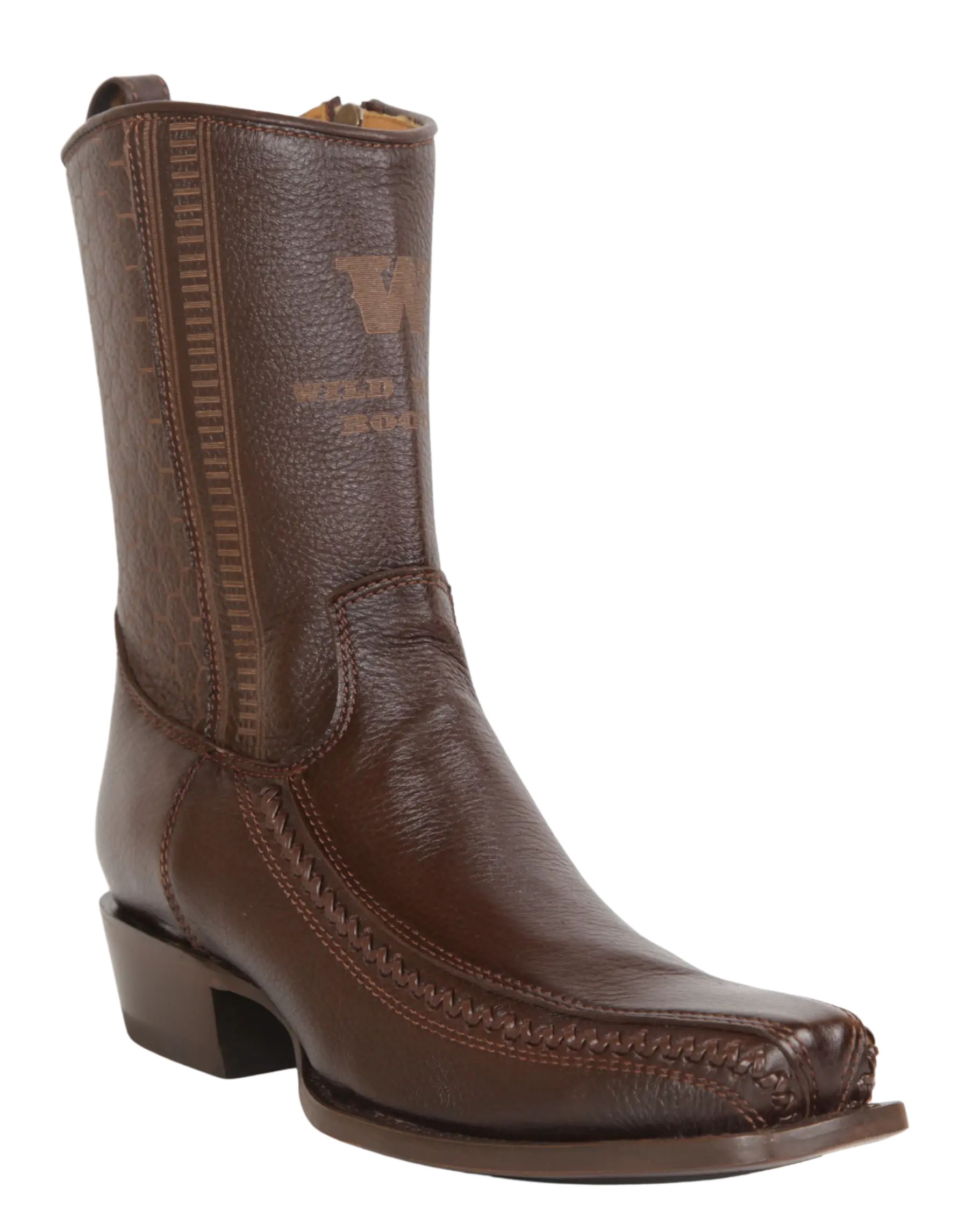 Wild West 257BFH8307 Women's Brown Genuine Leather Low Shaft 7X Toe Boots