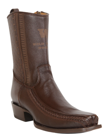 Wild West 257BFH8307 Women's Brown Genuine Leather Low Shaft 7X Toe Boots