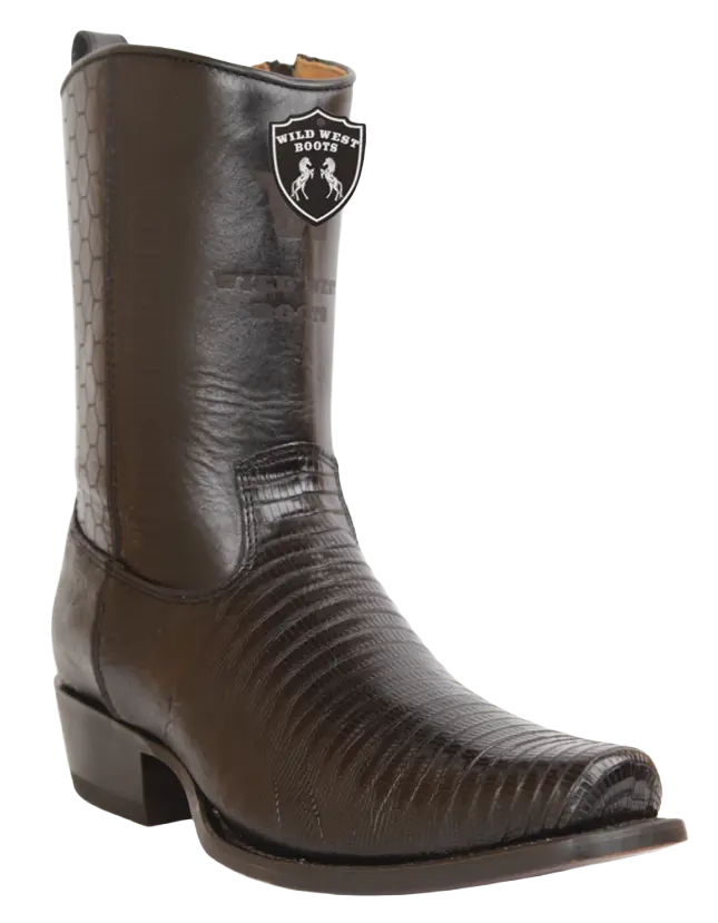 Wild West 257BH0705 Women's Black Genuine Teju Lizard Low Shaft 7X Toe Boots