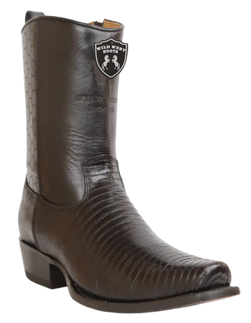Wild West 257BH0705 Women's Black Genuine Teju Lizard Low Shaft 7X Toe Boots