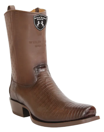 Wild West 257BH0716 Women's Faded Brown Genuine Teju Lizard Low Shaft 7X Toe Boots