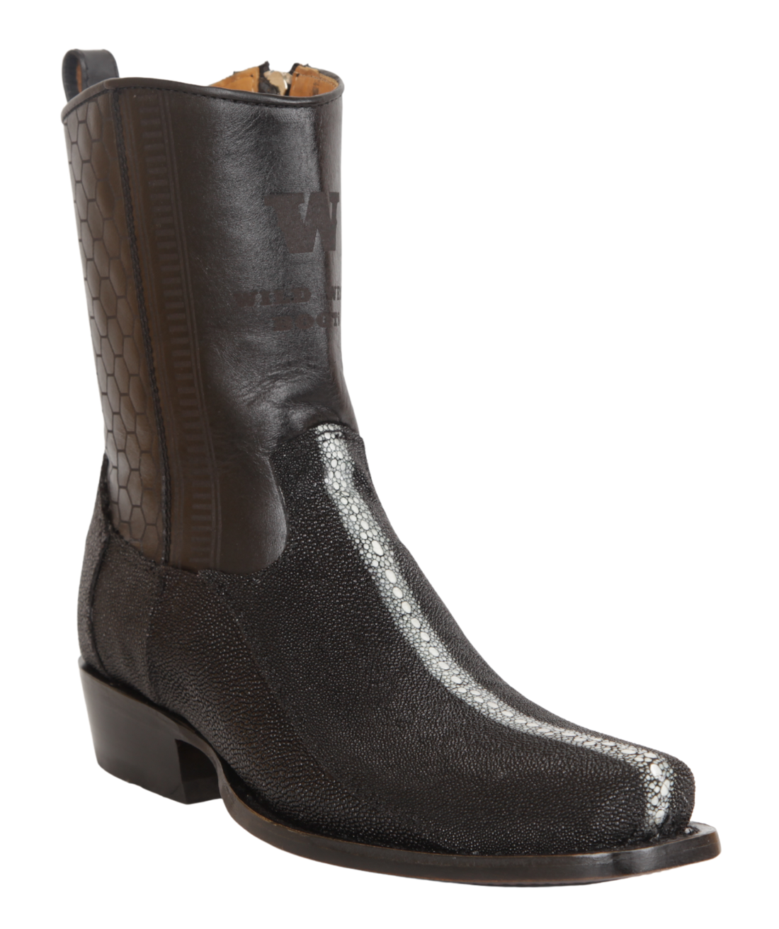 Wild West 257BH1105 Women's Black Genuine Rowstone Stingray Low Shaft 7X Toe Boots
