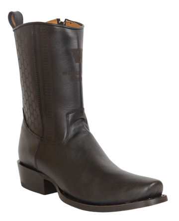 Wild West 257BH2605 Women's Black Genuine Leather Low Shaft 7X Toe Boots