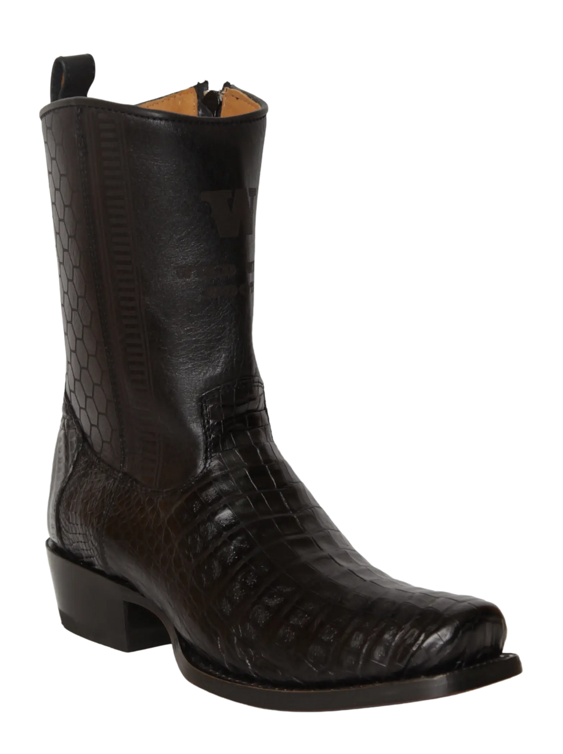 Wild West 257BH8205 Women's Black Genuine Caiman Crocodile Belly Low Shaft 7X Toe Boots