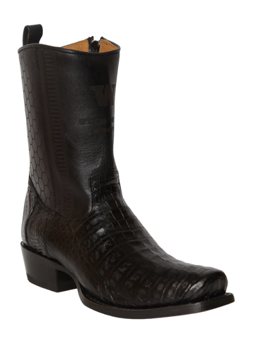 Wild West 257BH8205 Women's Black Genuine Caiman Crocodile Belly Low Shaft 7X Toe Boots