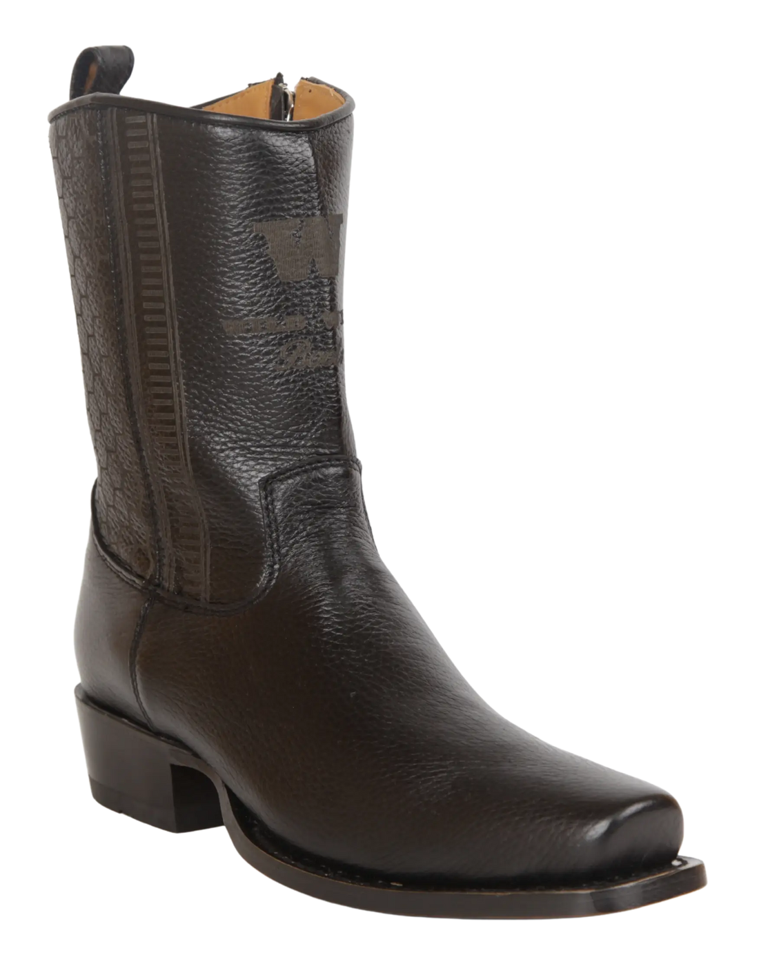 Wild West 257BH8305 Women's Black Genuine Leather Low Shaft 7X Toe Boots