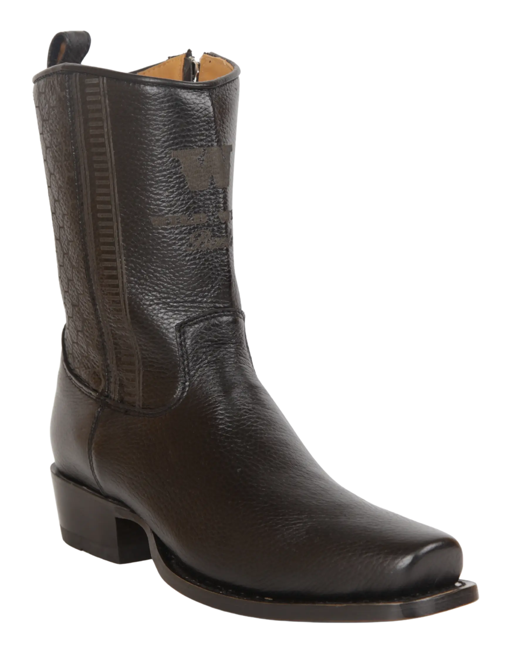 Wild West 257BH8305 Women's Black Genuine Leather Low Shaft 7X Toe Boots