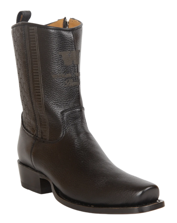 Wild West 257BH8305 Women's Black Genuine Leather Low Shaft 7X Toe Boots