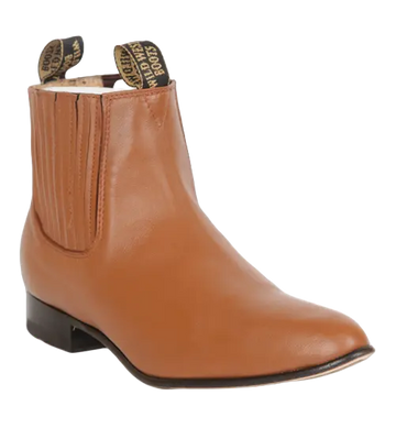 Wild West 2615151 Women's Honey Genuine Leather Round Toe Charro Ankle Boots
