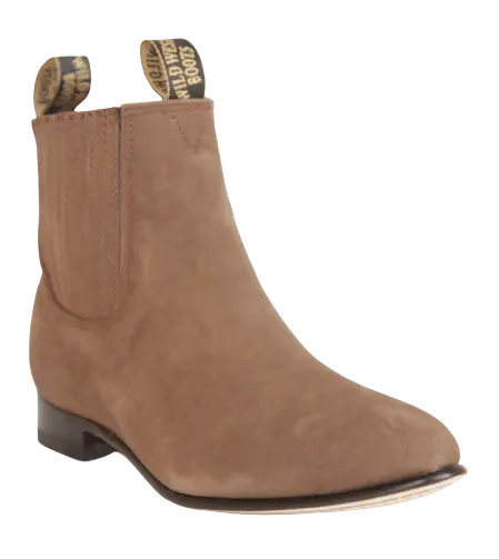 Wild West 2616360 Women's Light Tobacco Genuine Leather Round Toe Charro Ankle Boots