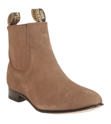 Wild West 2616360 Women's Light Tobacco Genuine Leather Round Toe Charro Ankle Boots
