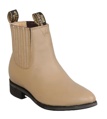 Wild West 2644611 Women's Oryx Genuine Leather Round Toe Charro Short Boots