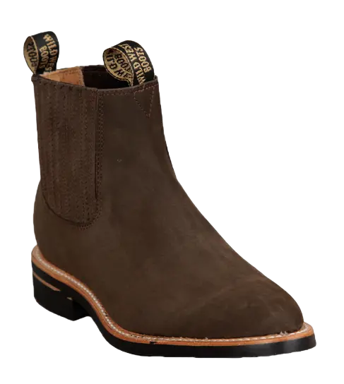 Wild West 264C6359 Women's Tobacco Genuine Leather Round Toe Charro Short Boots