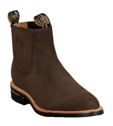 Wild West 264C6359 Women's Tobacco Genuine Leather Round Toe Charro Short Boots