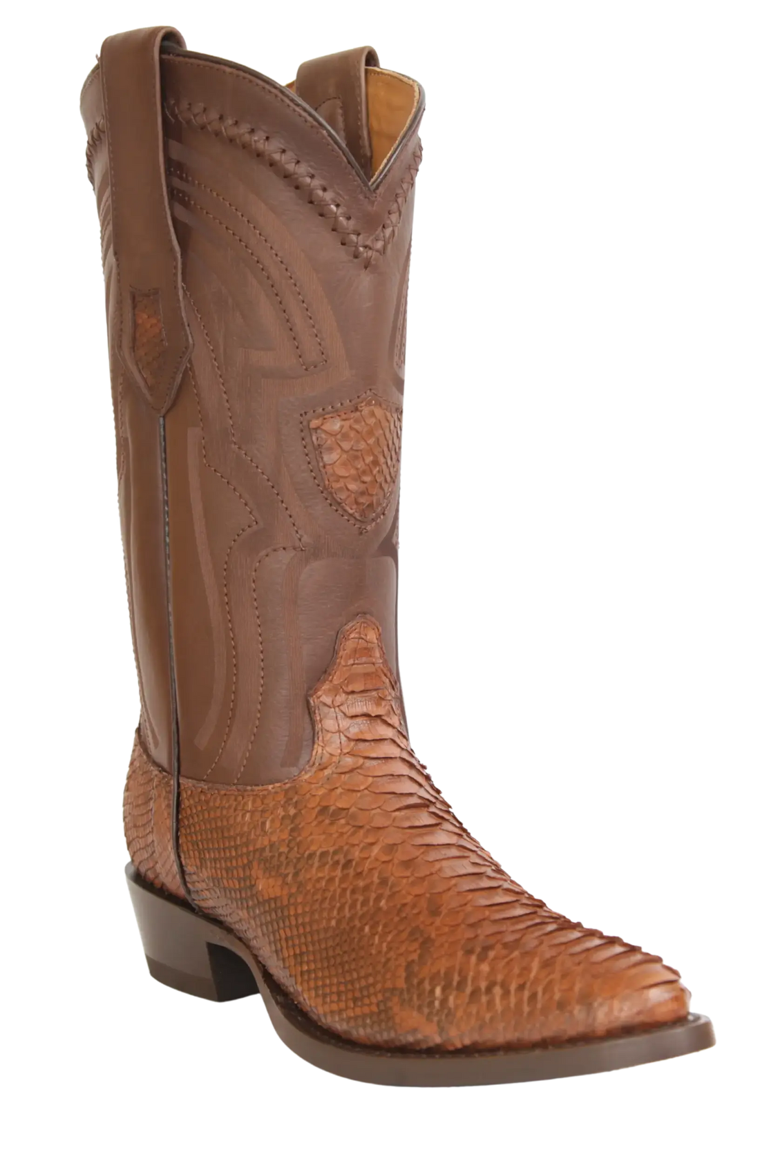 Wild West 265L5766 Men's Porto Brown Genuine Python Round Toe Cowboy Boots