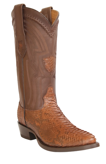 Wild West 265L5766 Men's Porto Brown Genuine Python Round Toe Cowboy Boots