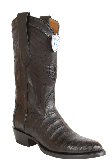 Wild West 265L8205 Men's Black Genuine Caiman Belly Round Toe Cowboy Boots