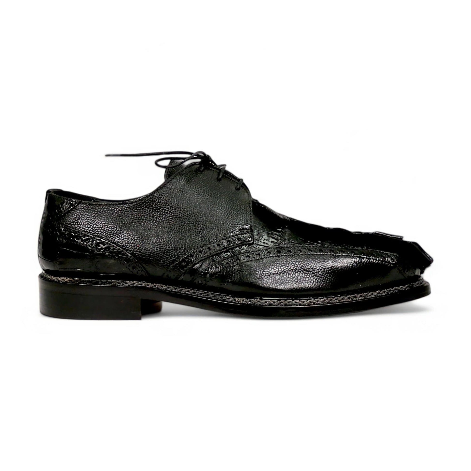 Mauri 2670/2 Black Genuine Hornback Tail/Pebble Grain Oxfords