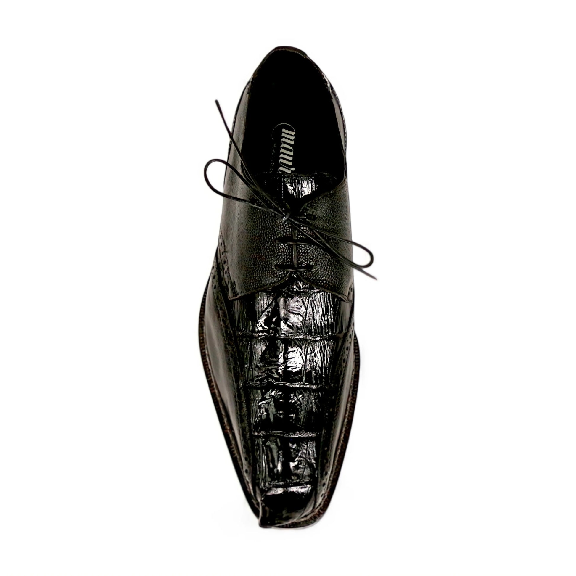 Mauri 2670/2 Black Genuine Hornback Tail/Pebble Grain Oxfords