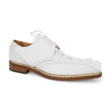 Mauri 2670/2 White Genuine Hornback Tail/Pebble Grain Oxfords