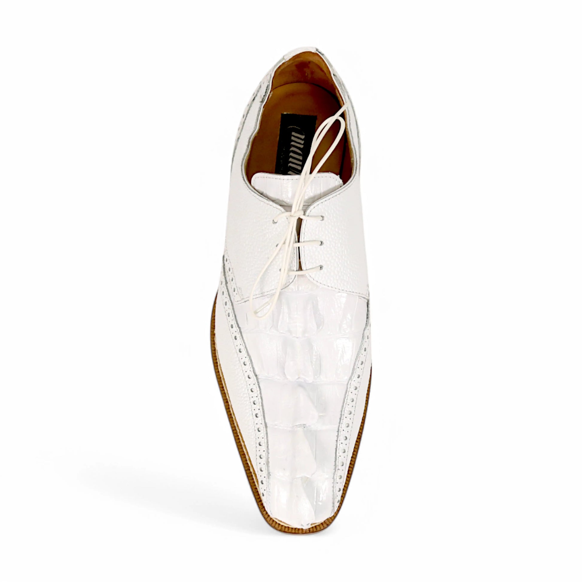 Mauri 2670/2 White Genuine Hornback Tail/Pebble Grain Oxfords