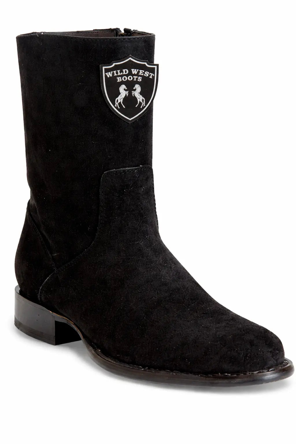 Wild West 269BZ6605 Men's Black Genuine Leather Suede Low Shaft Roper Boots