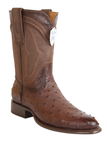 Wild West 269I0316 Men's Faded Brown Genuine Ostrich Roper Toe Cowboy Boots