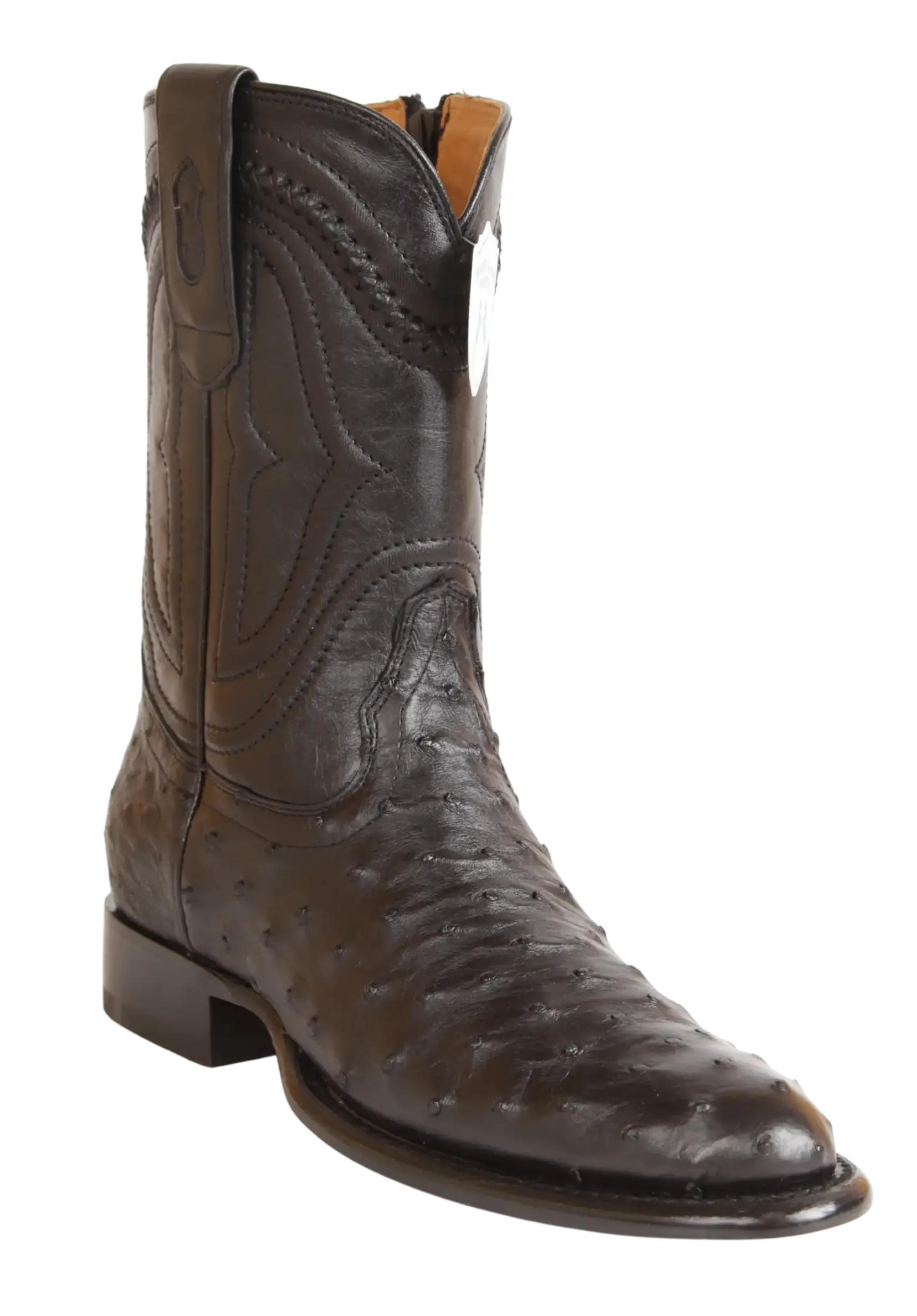 Wild West 269IZ0305 Men's Black Genuine Ostrich Roper Toe Cowboy Boots Suit Essence