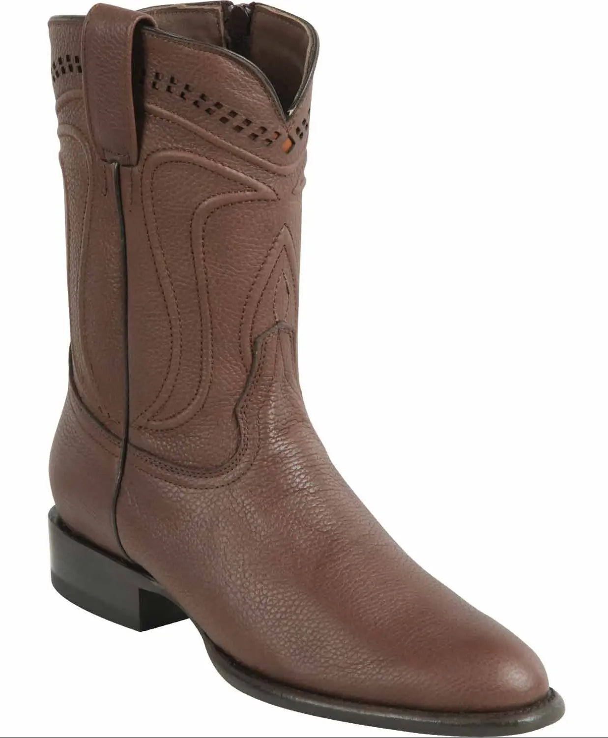Wild West 269Z2707 Men's Brown Genuine Leather Roper Toe Cowboy Boots