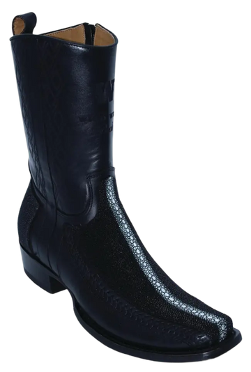 Wild West 274BFH1105 Women's Black Genuine Rowstone Stingray/Leather Cutter Toe Dubai Boots