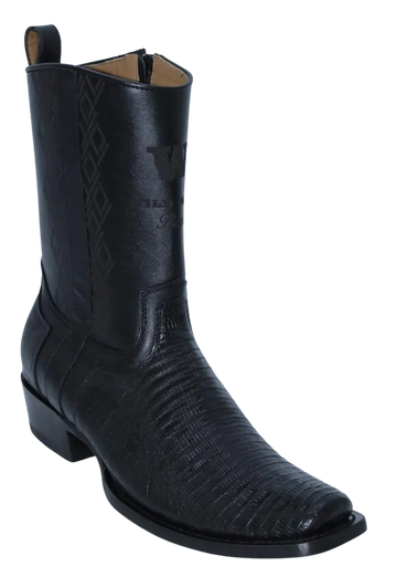 Wild West 274BH0705 Women's Black Genuine Teju Lizard Cutter Toe Dubai Boots